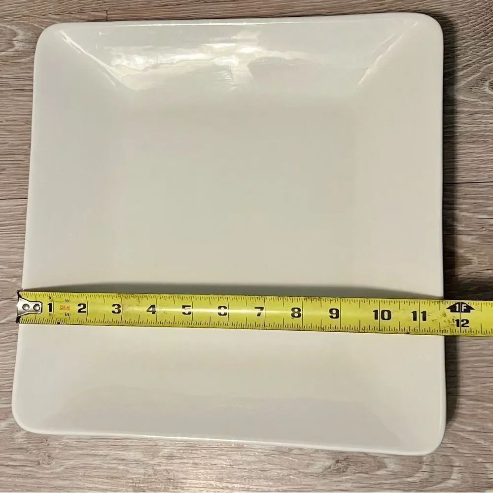 Williams Sonoma White Square Dinner Plate 11.75” Charger I Patrizi Italy Ivory
